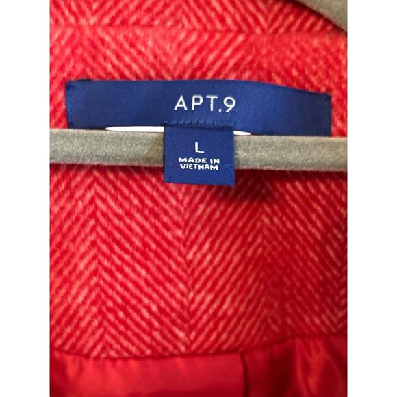 Apt. 9 Knee Length Red Jacket Size Large L Excellent Condition - Picture 2 of 5